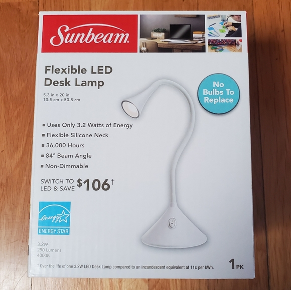 Sunbeam Office Sunbeam Flexible Led Desk Lamp In Black Or White